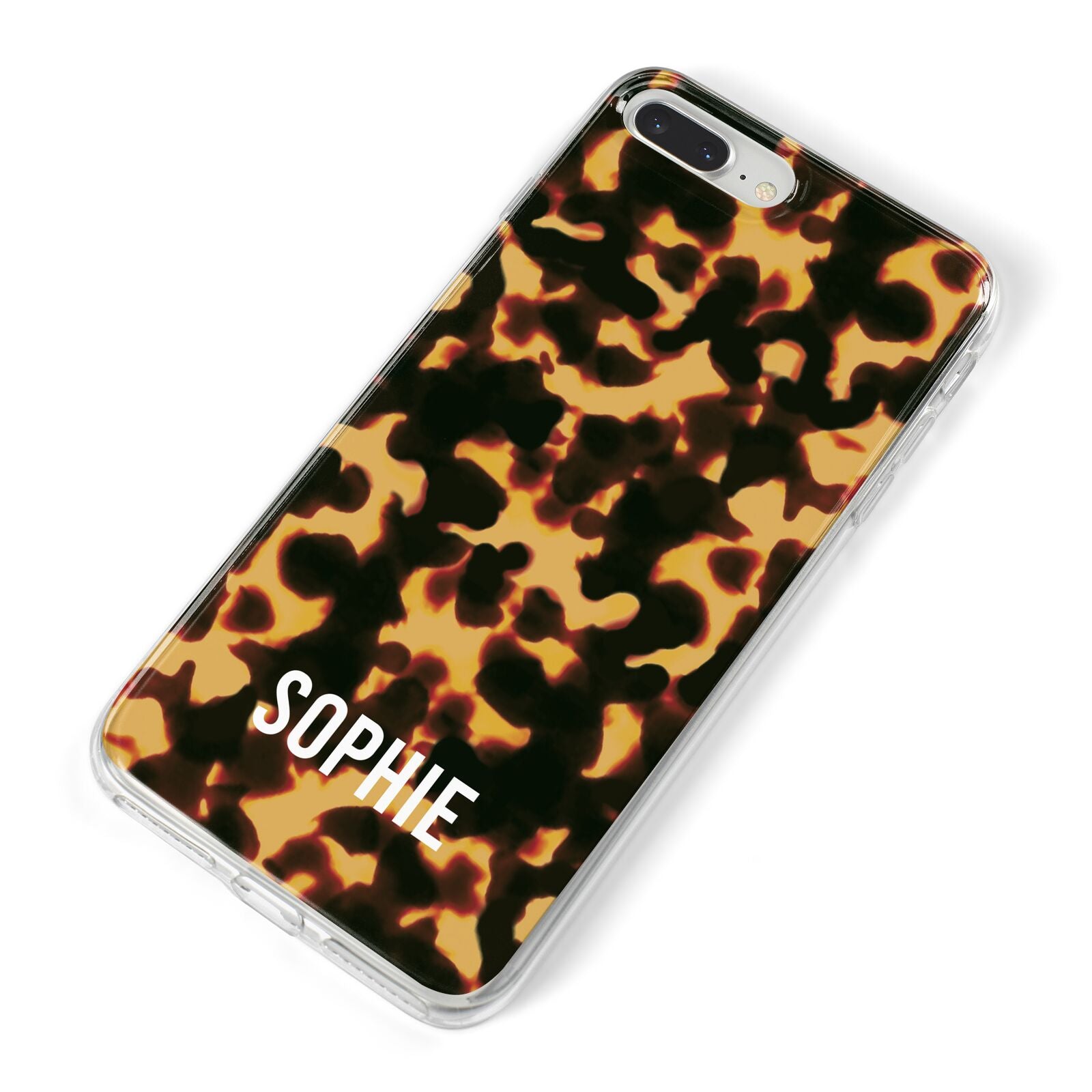 Personalised Tortoise Shell Pattern iPhone 8 Plus Bumper Case on Silver iPhone Alternative Image