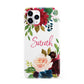 Personalised Transparent Name Roses iPhone 11 Pro 3D Snap Case