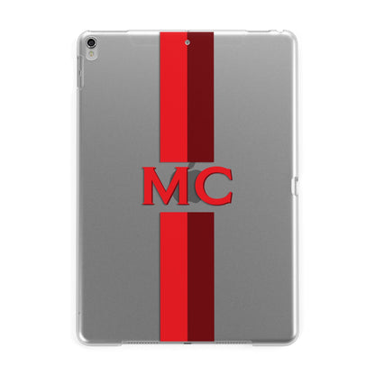 Personalised Transparent Red Bordeaux Stripe Apple iPad Silver Case