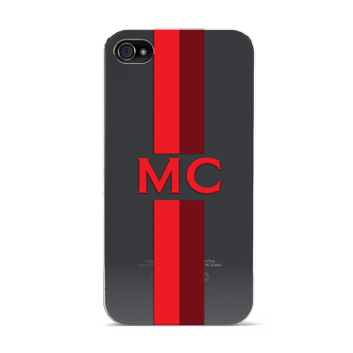 Personalised Transparent Red Bordeaux Stripe Apple iPhone 4s Case