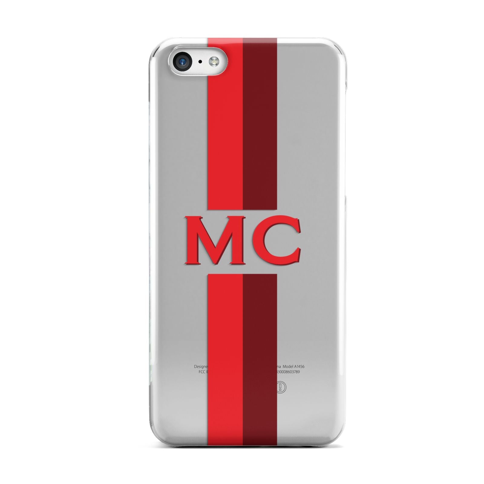 Personalised Transparent Red Bordeaux Stripe Apple iPhone 5c Case