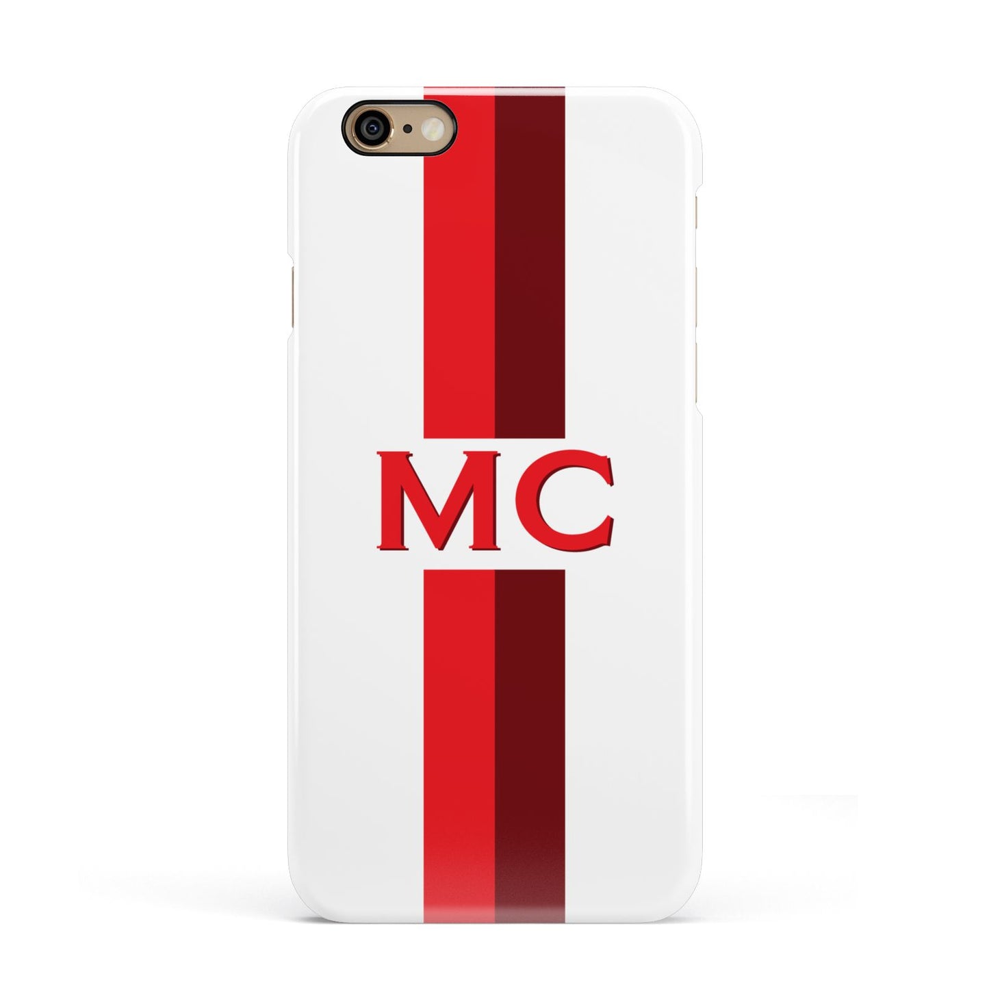 Personalised Transparent Red Bordeaux Stripe Apple iPhone 6 3D Snap Case