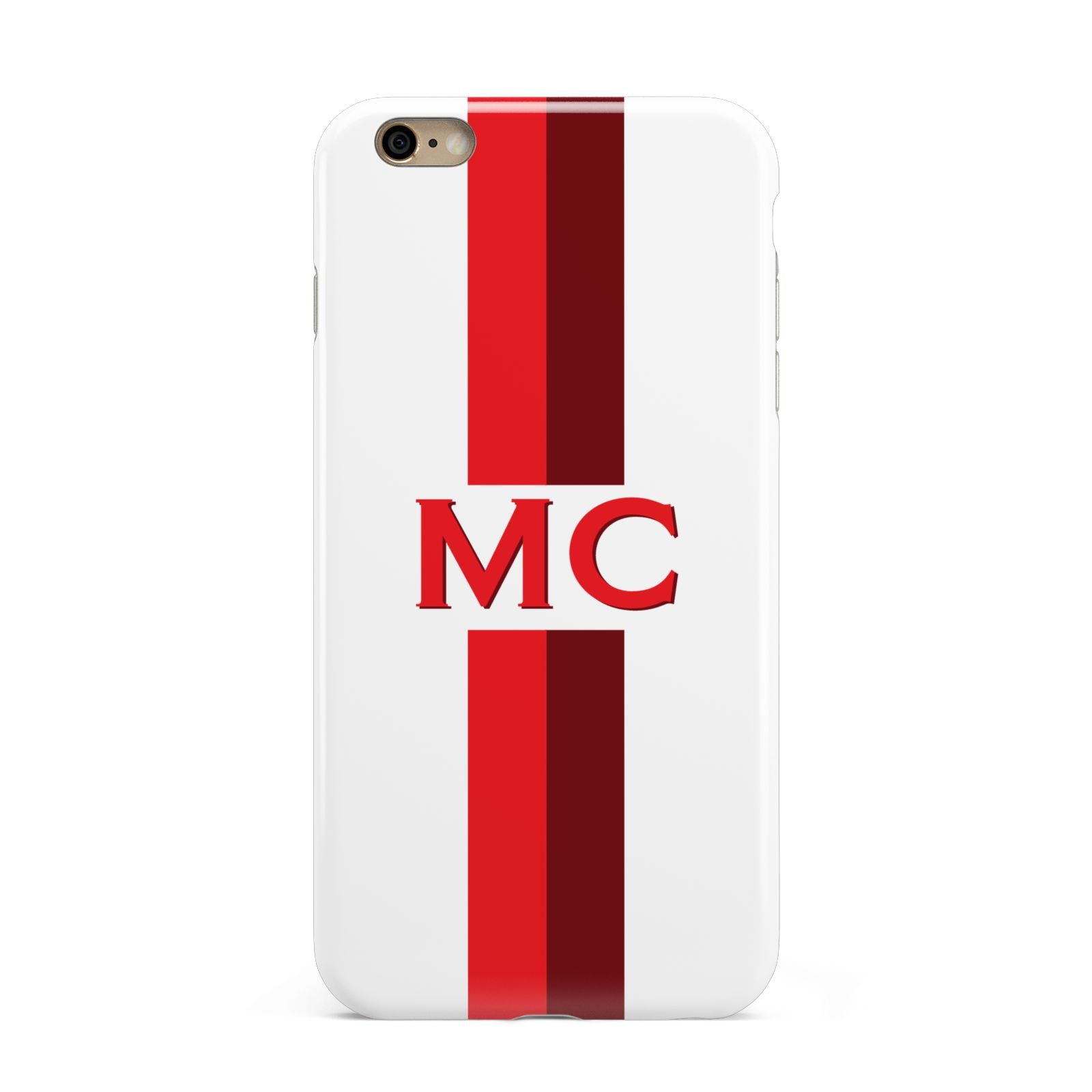 Personalised Transparent Red Bordeaux Stripe Apple iPhone 6 Plus 3D Tough Case