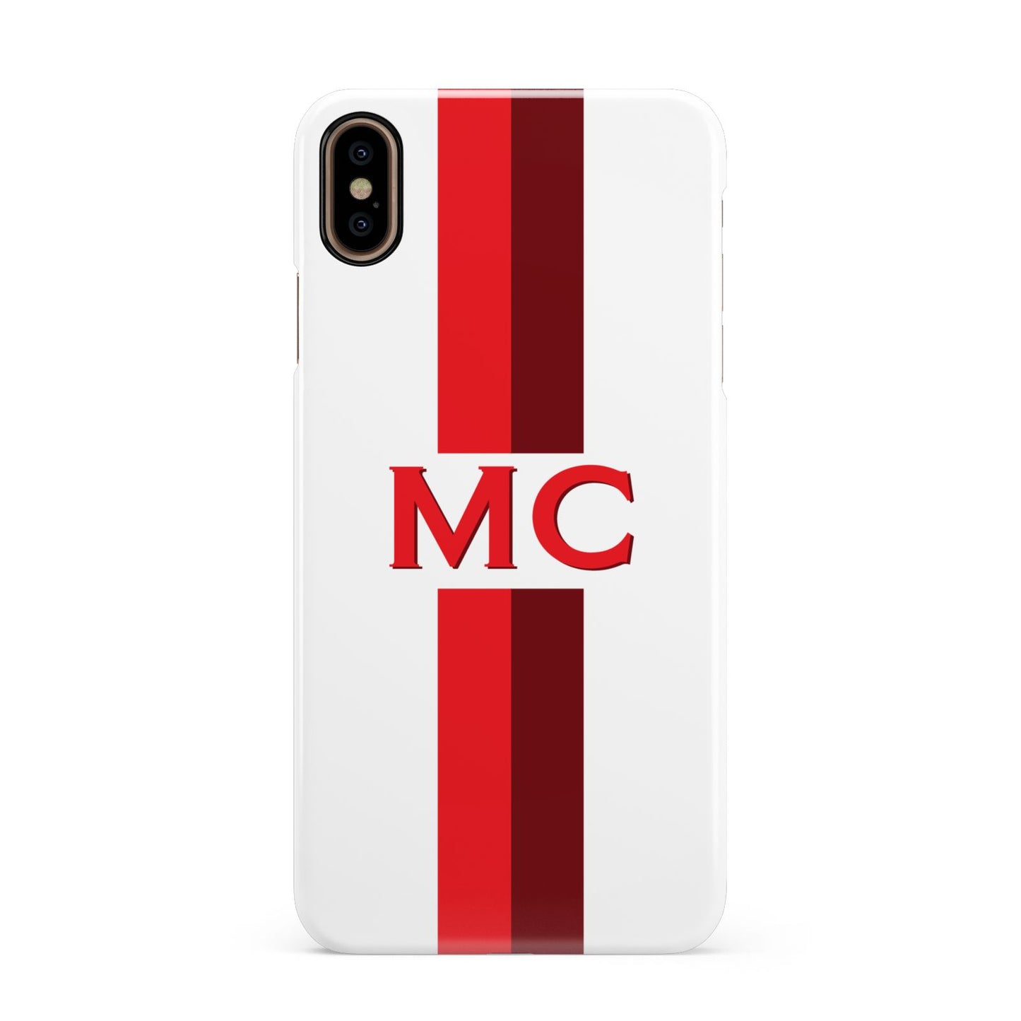 Personalised Transparent Red Bordeaux Stripe Apple iPhone Xs Max 3D Snap Case