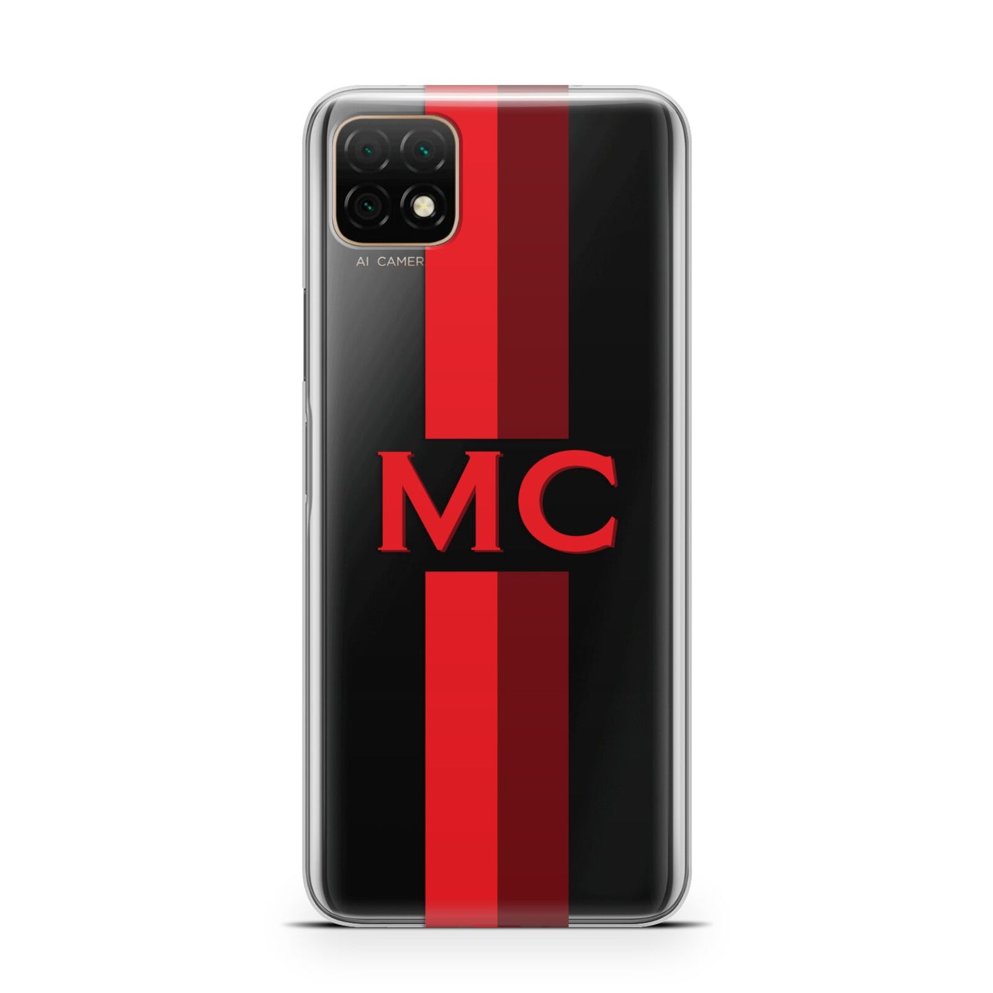 Personalised Transparent Red Bordeaux Stripe Huawei Enjoy 20 Phone Case