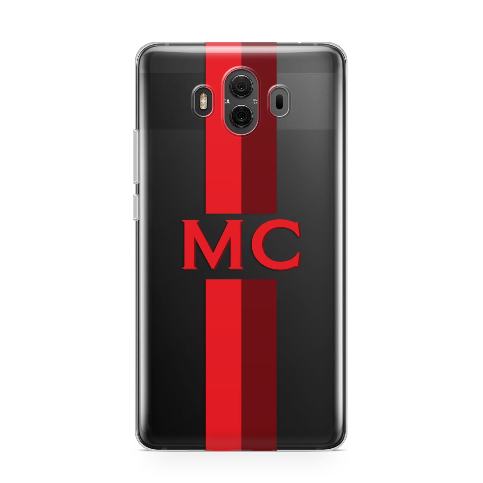 Personalised Transparent Red Bordeaux Stripe Huawei Mate 10 Protective Phone Case