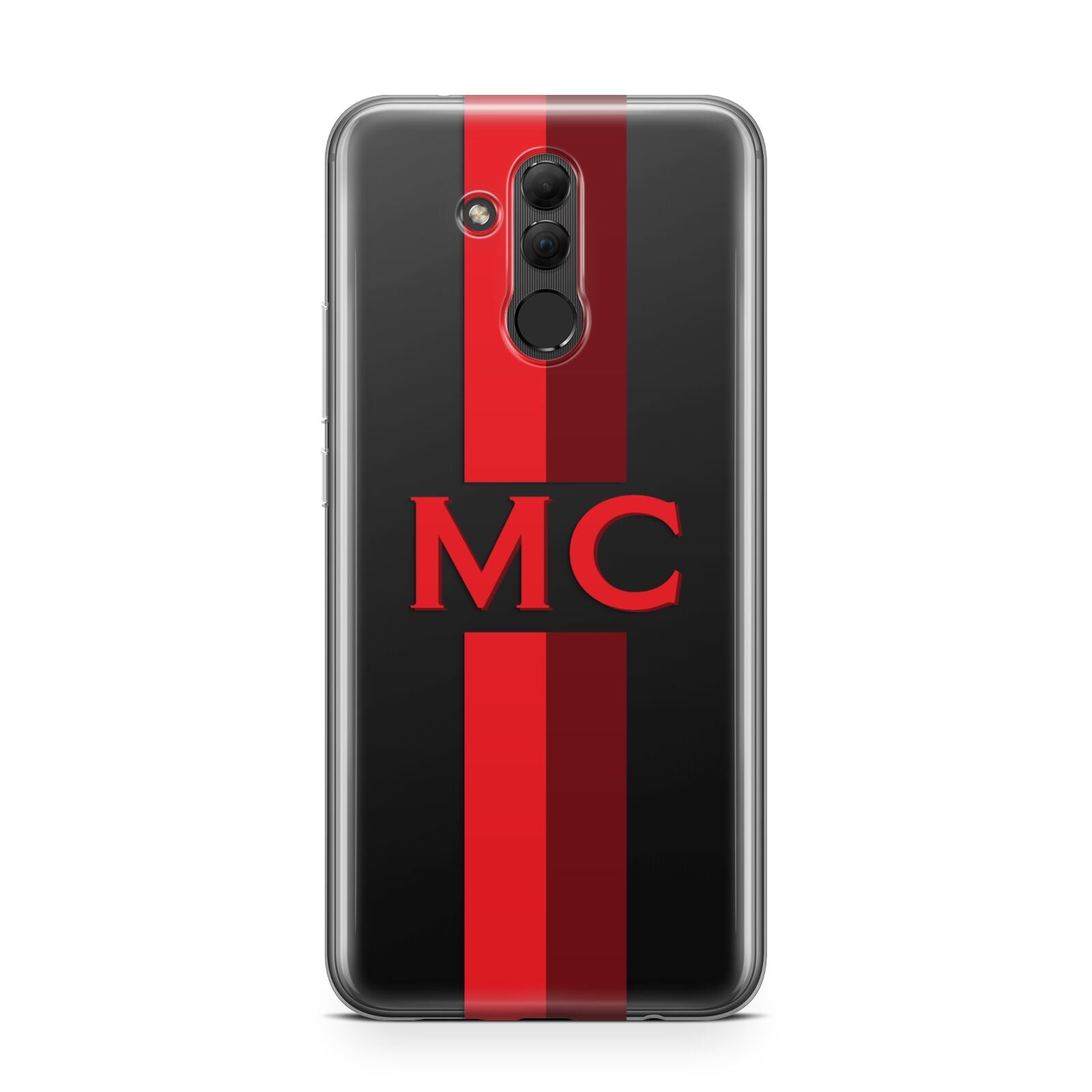 Personalised Transparent Red Bordeaux Stripe Huawei Mate 20 Lite