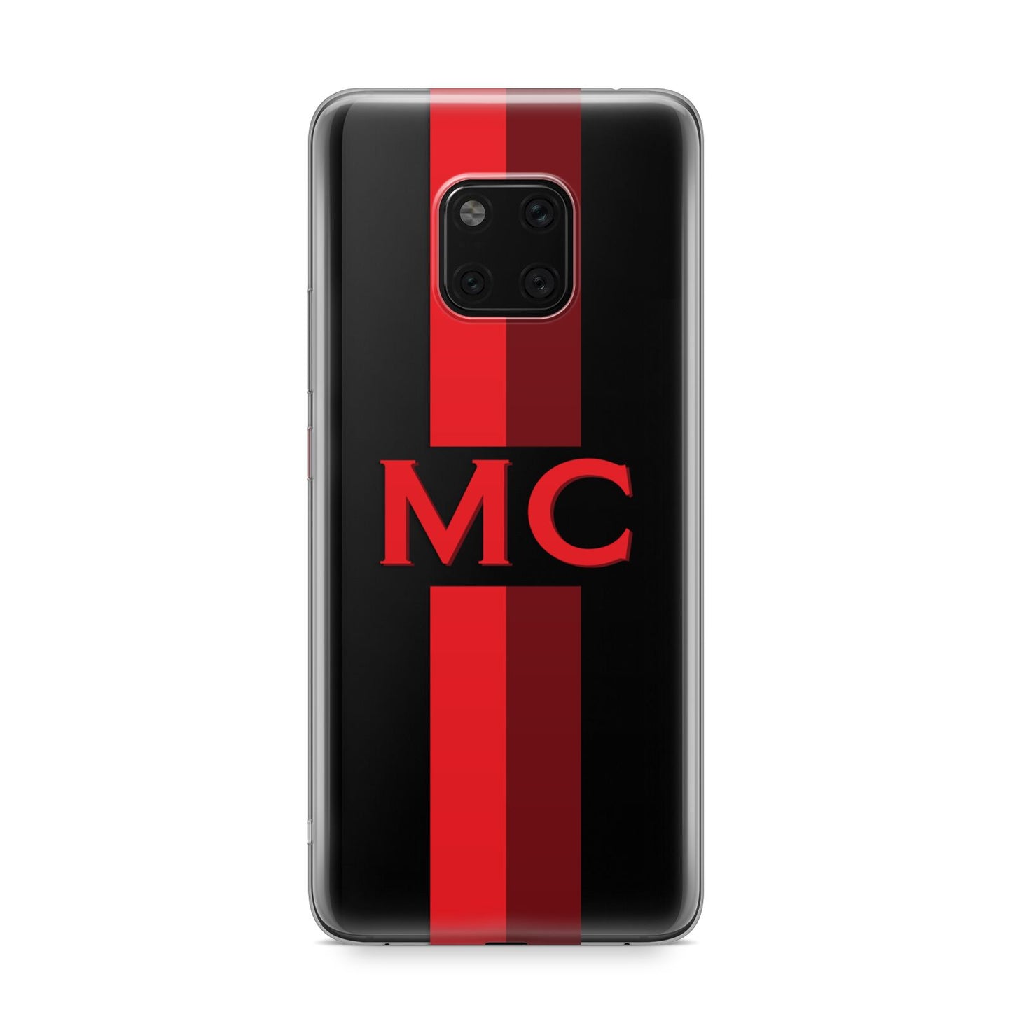 Personalised Transparent Red Bordeaux Stripe Huawei Mate 20 Pro Phone Case