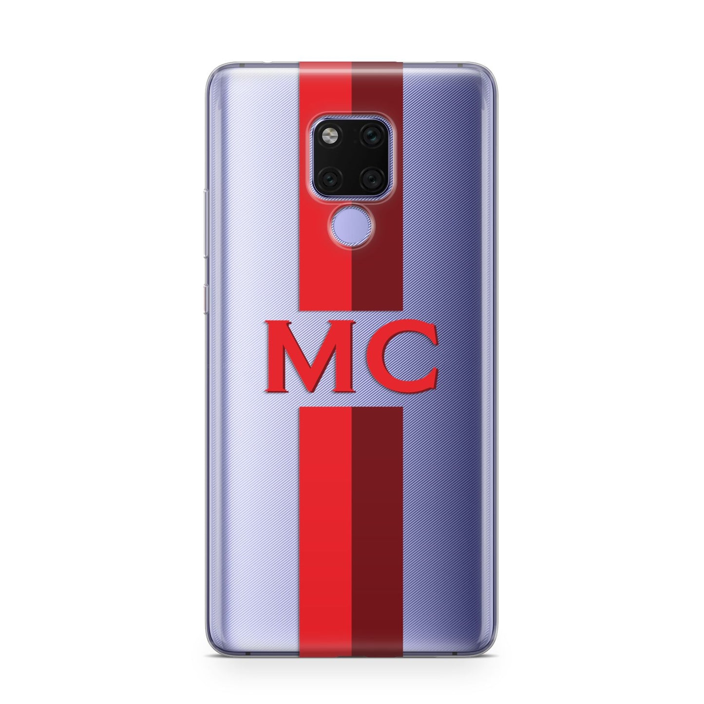 Personalised Transparent Red Bordeaux Stripe Huawei Mate 20X Phone Case