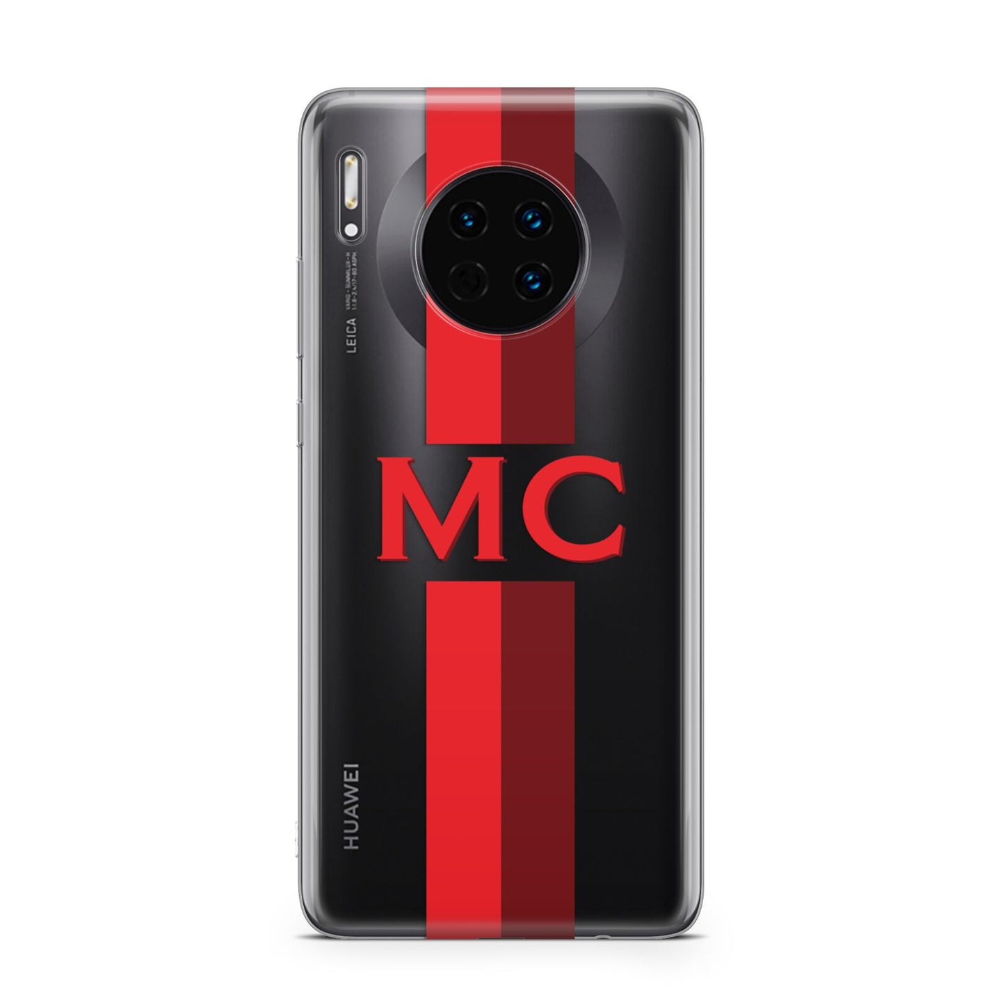 Personalised Transparent Red Bordeaux Stripe Huawei Mate 30