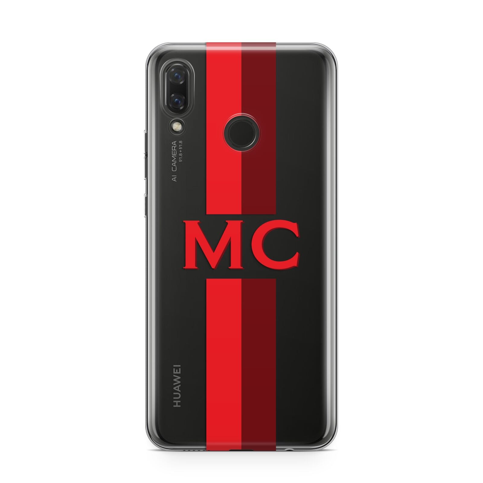 Personalised Transparent Red Bordeaux Stripe Huawei Nova 3 Phone Case