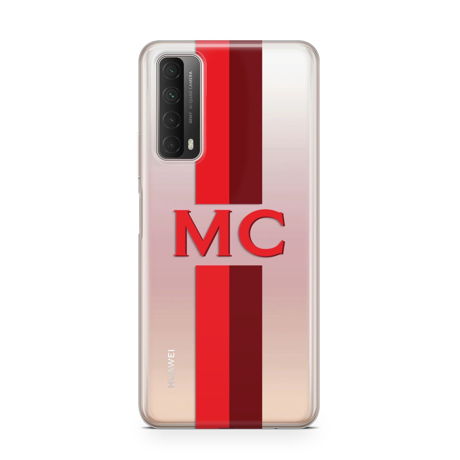 Personalised Transparent Red Bordeaux Stripe Huawei P Smart 2021