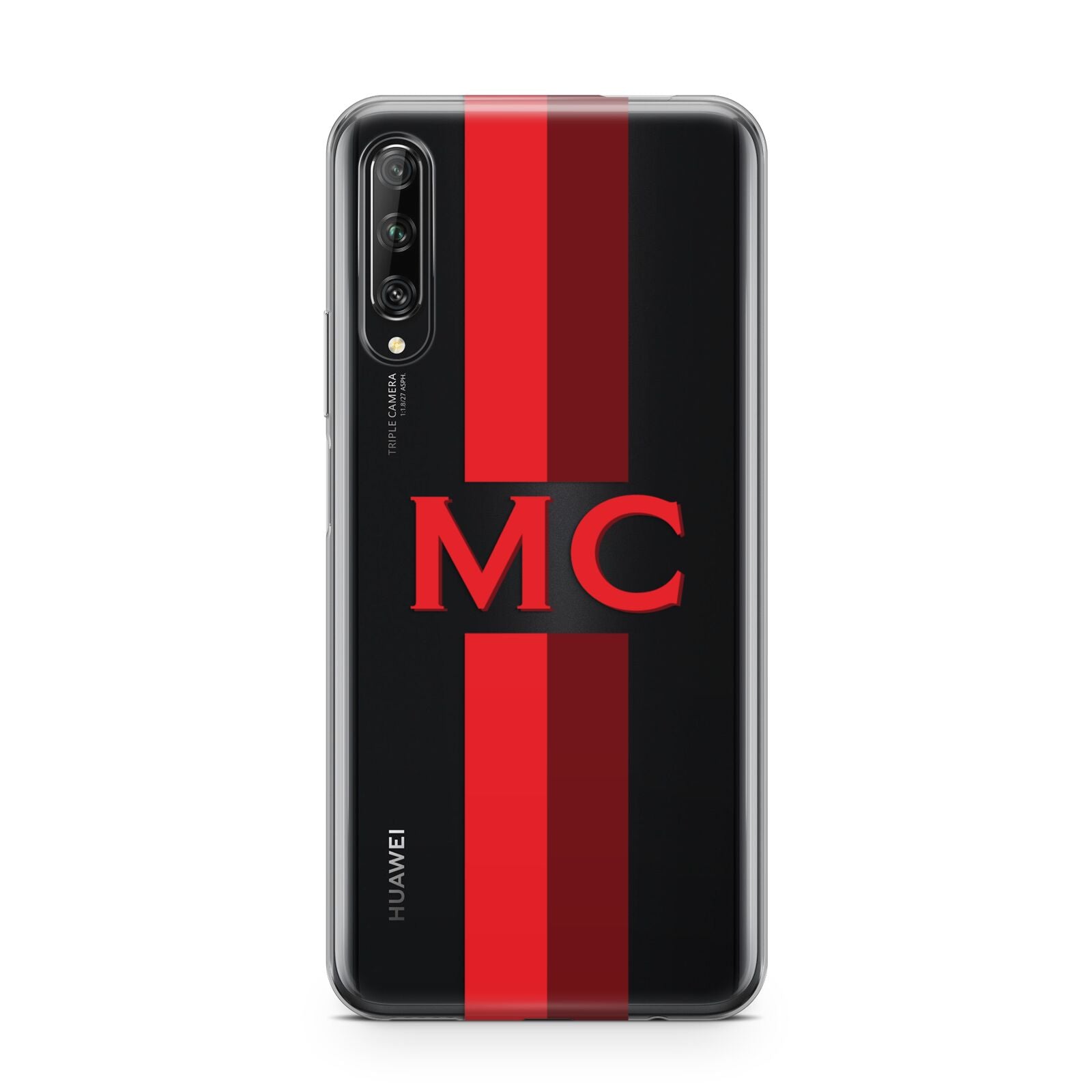 Personalised Transparent Red Bordeaux Stripe Huawei P Smart Pro 2019