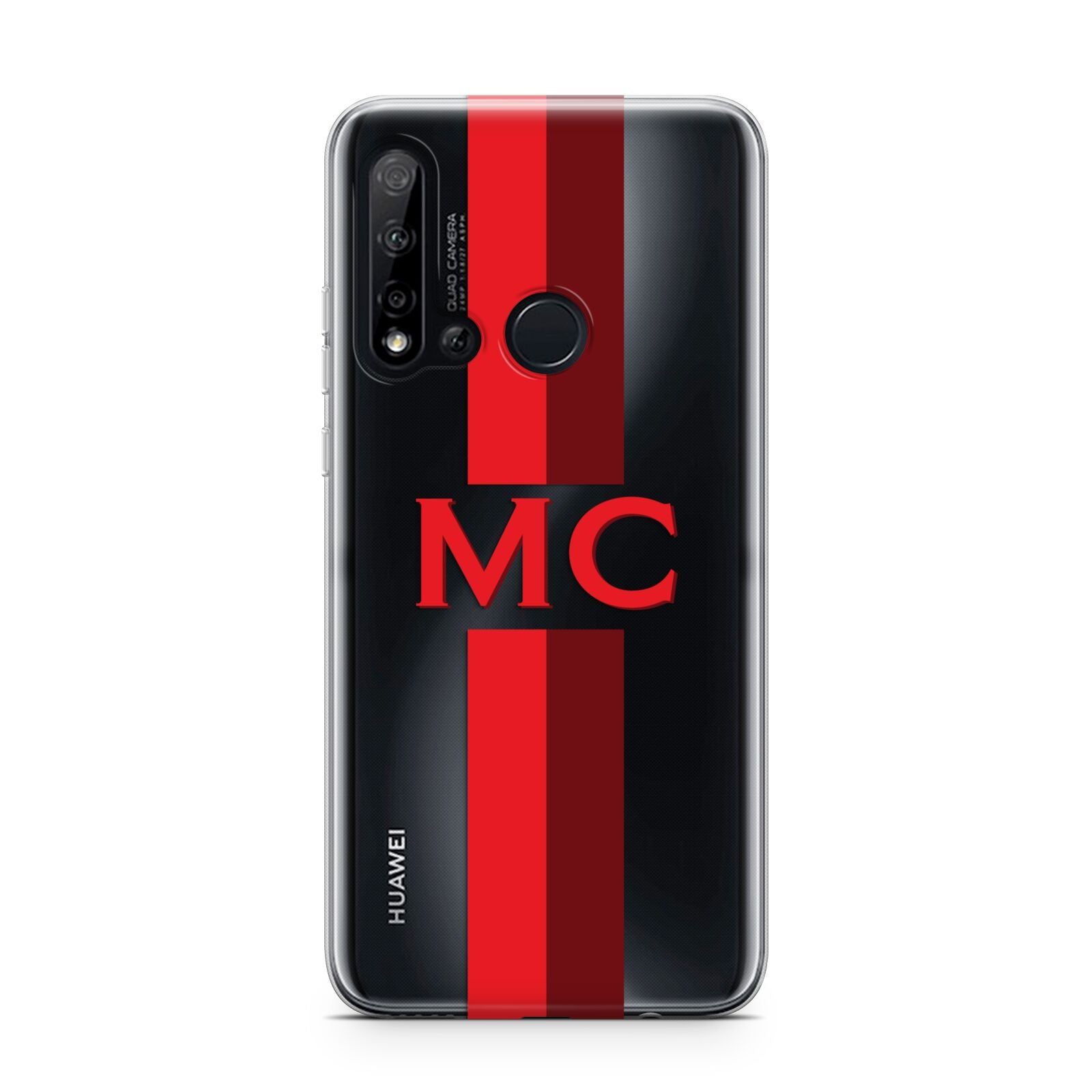 Personalised Transparent Red Bordeaux Stripe Huawei P20 Lite 5G Phone Case