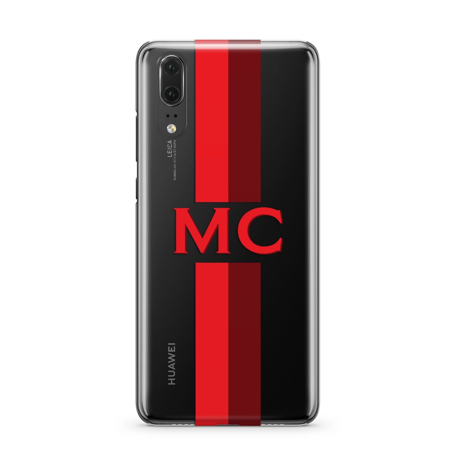 Personalised Transparent Red Bordeaux Stripe Huawei P20 Phone Case