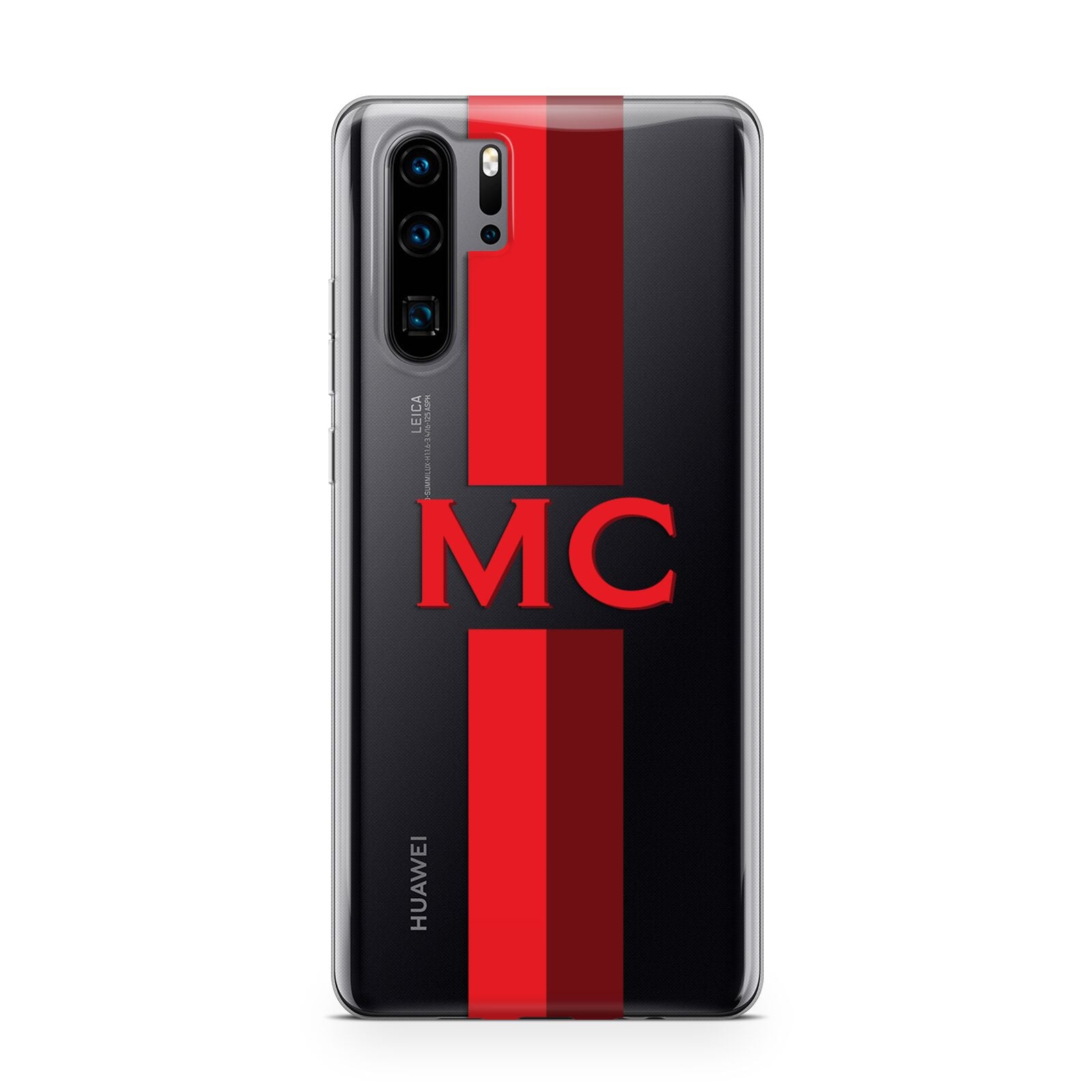 Personalised Transparent Red Bordeaux Stripe Huawei P30 Pro Phone Case