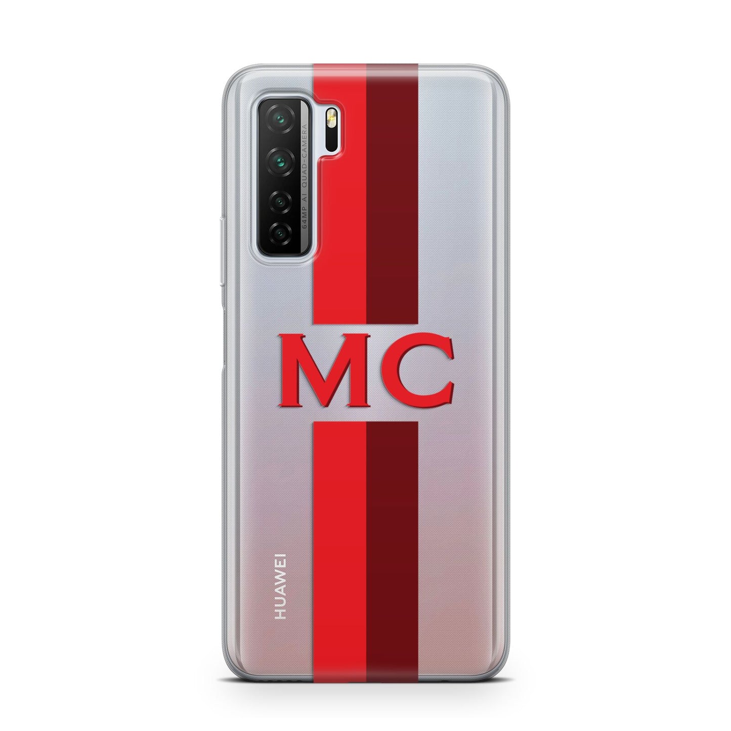 Personalised Transparent Red Bordeaux Stripe Huawei P40 Lite 5G Phone Case