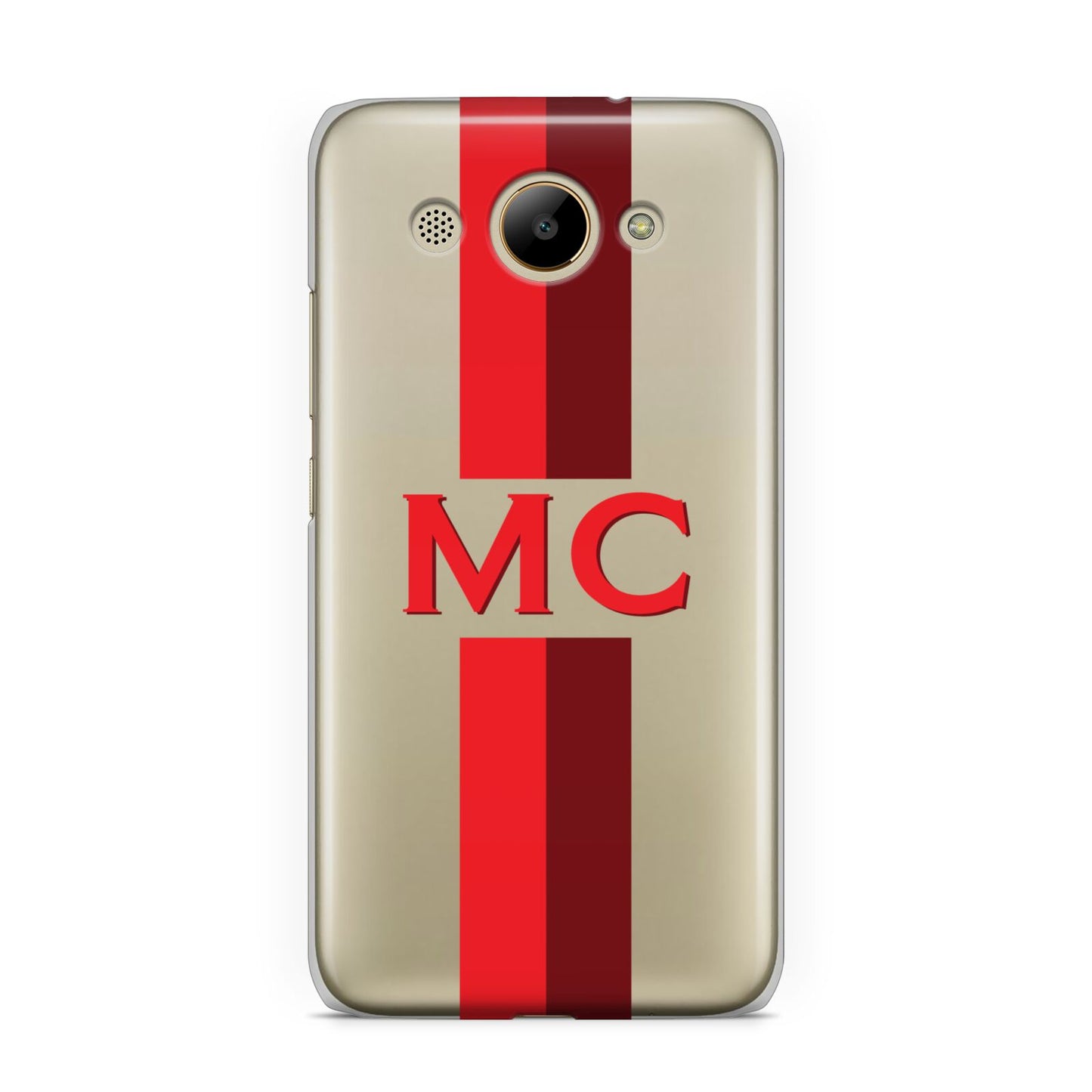 Personalised Transparent Red Bordeaux Stripe Huawei Y3 2017