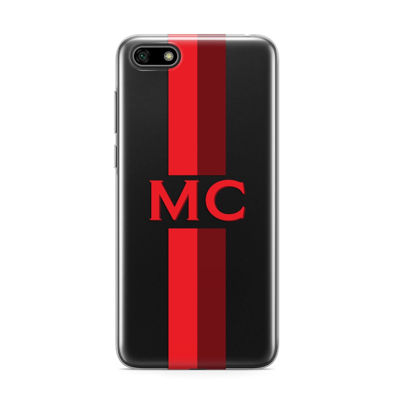 Personalised Transparent Red Bordeaux Stripe Huawei Y5 Prime 2018 Phone Case