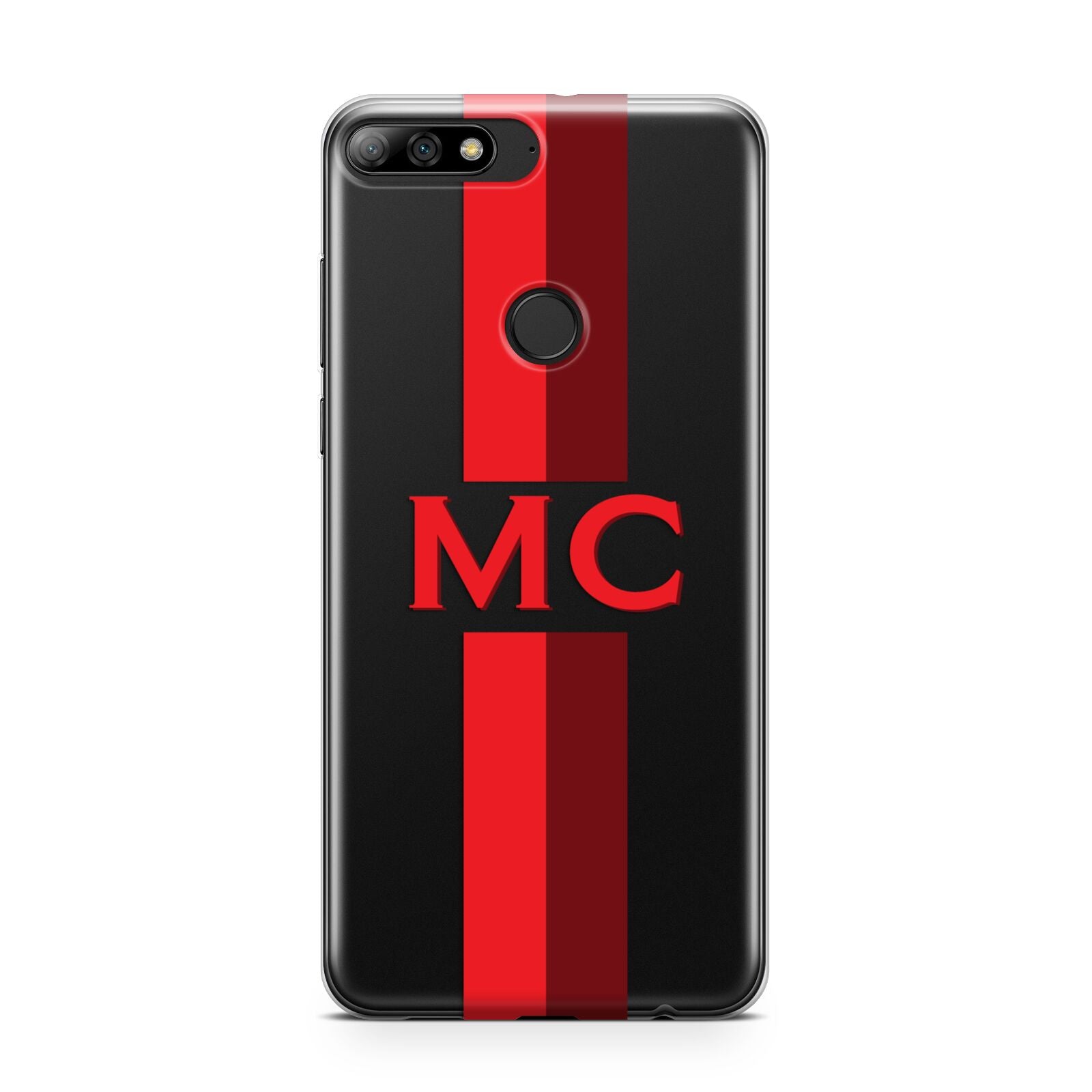 Personalised Transparent Red Bordeaux Stripe Huawei Y7 2018