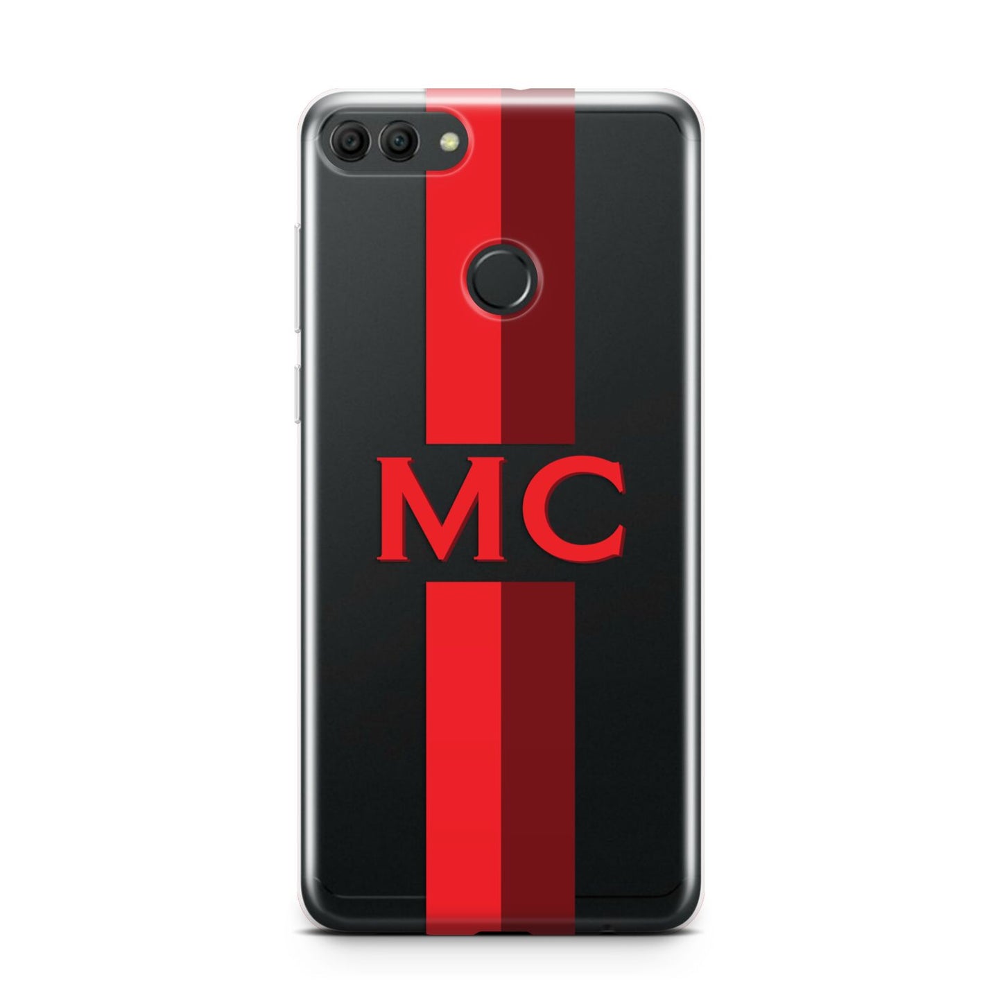 Personalised Transparent Red Bordeaux Stripe Huawei Y9 2018