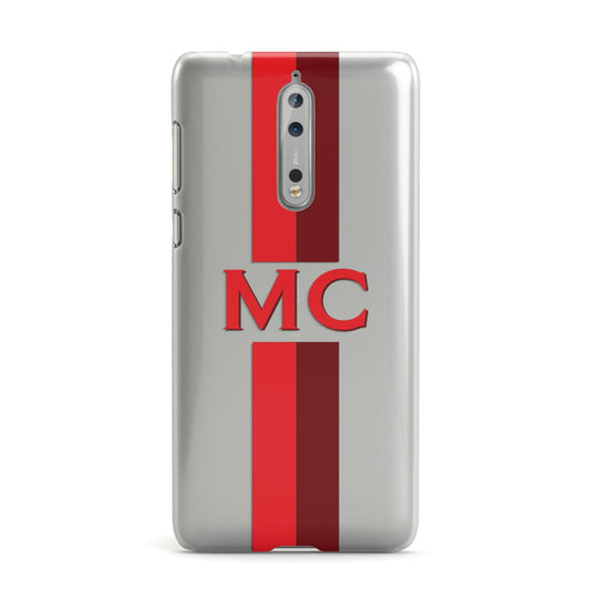 Personalised Transparent Red Bordeaux Stripe Nokia Case