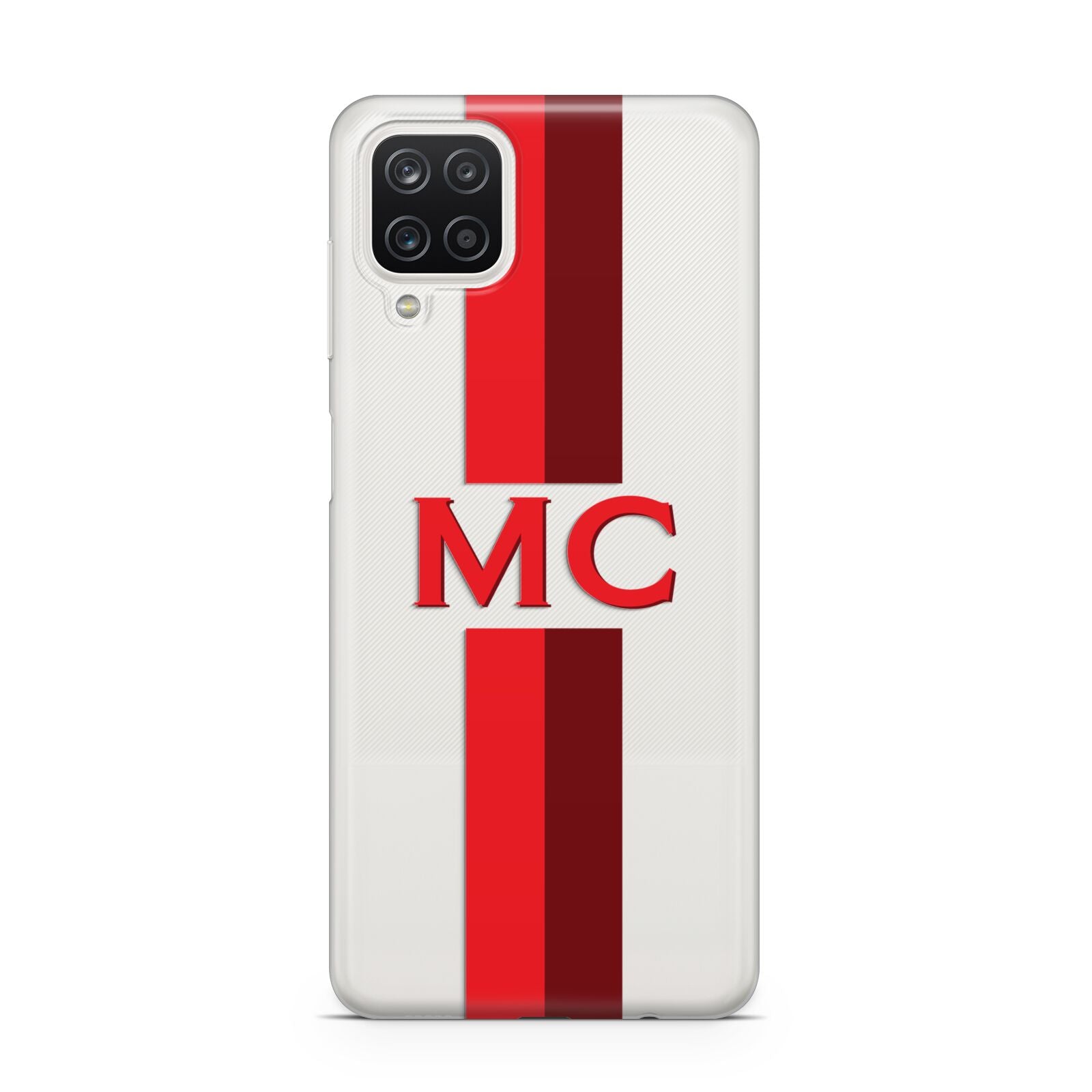 Personalised Transparent Red Bordeaux Stripe Samsung A12 Case