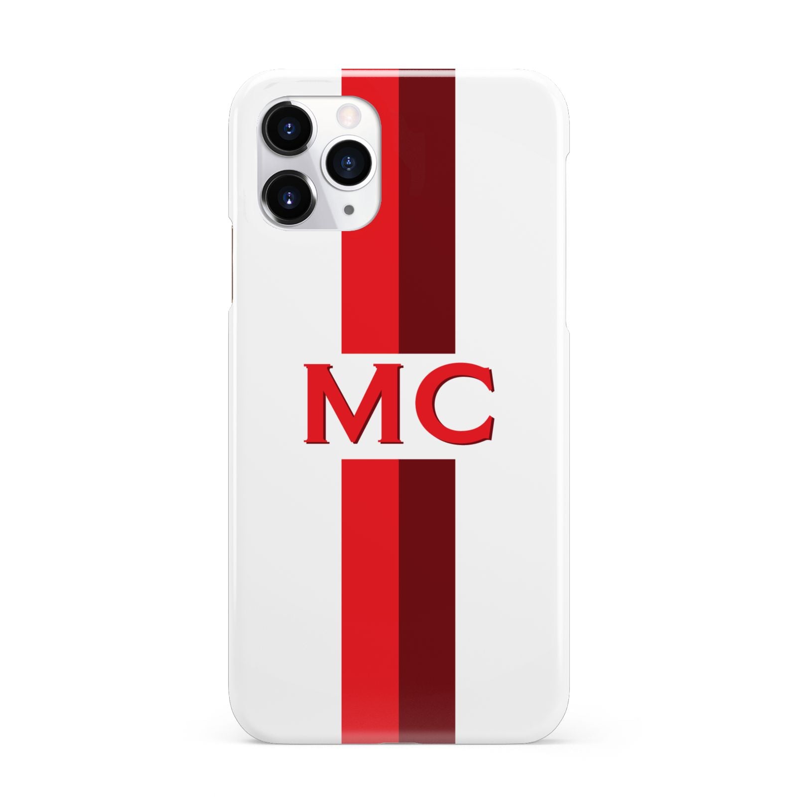 Personalised Transparent Red Bordeaux Stripe iPhone 11 Pro 3D Snap Case