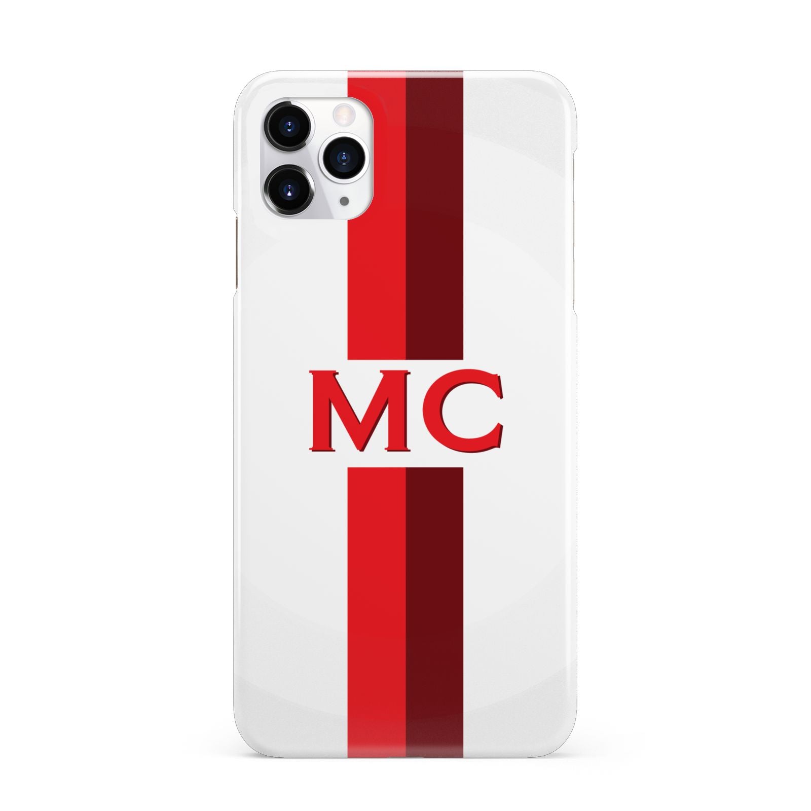 Personalised Transparent Red Bordeaux Stripe iPhone 11 Pro Max 3D Snap Case