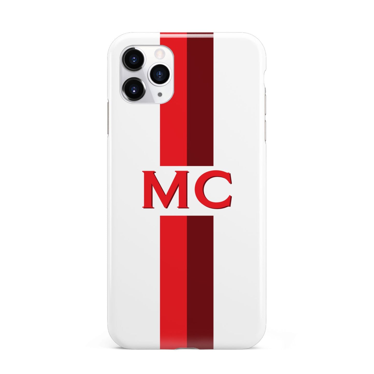 Personalised Transparent Red Bordeaux Stripe iPhone 11 Pro Max 3D Tough Case