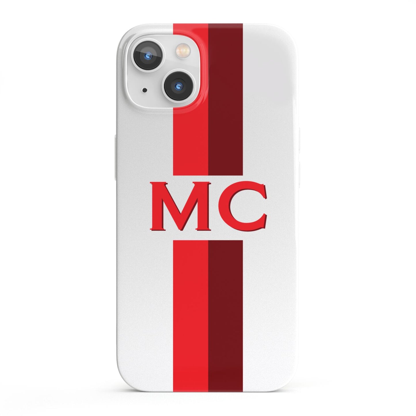 Personalised Transparent Red Bordeaux Stripe iPhone 13 Full Wrap 3D Snap Case