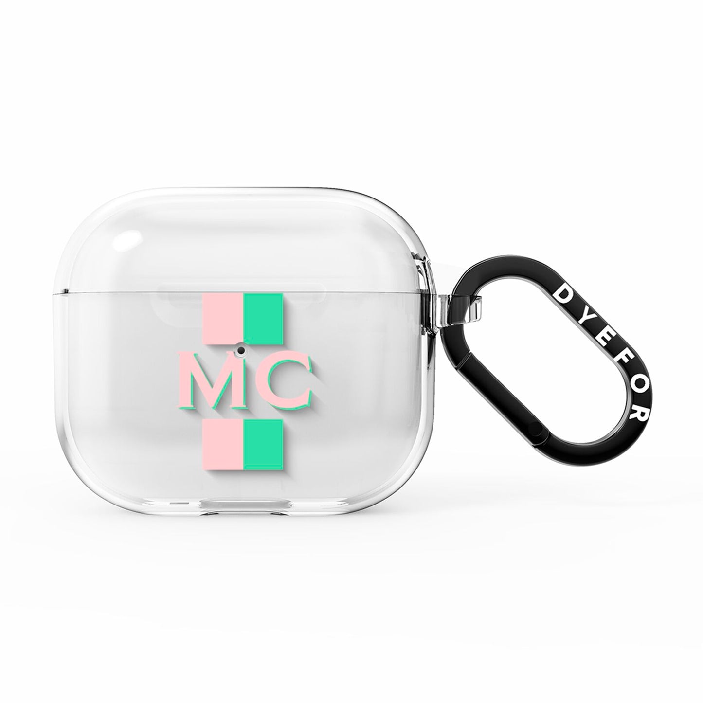 Personalised Transparent Striped Pink Green AirPods Clear Case 3rd Gen