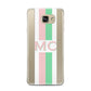 Personalised Transparent Striped Pink Green Samsung Galaxy A7 2016 Case on gold phone