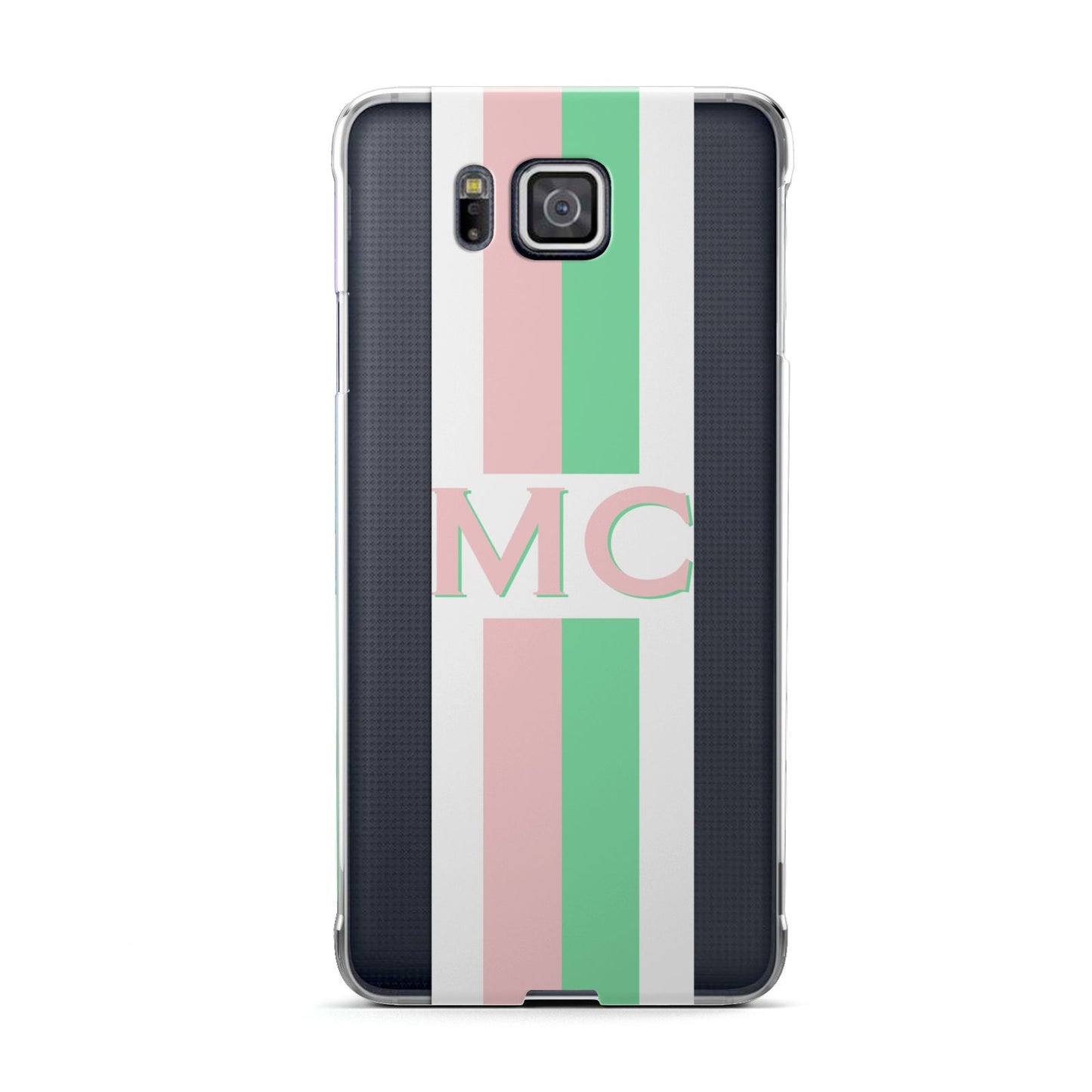 Personalised Transparent Striped Pink Green Samsung Galaxy Alpha Case