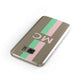 Personalised Transparent Striped Pink Green Samsung Galaxy Case Front Close Up