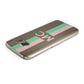 Personalised Transparent Striped Pink Green Samsung Galaxy Case Top Cutout