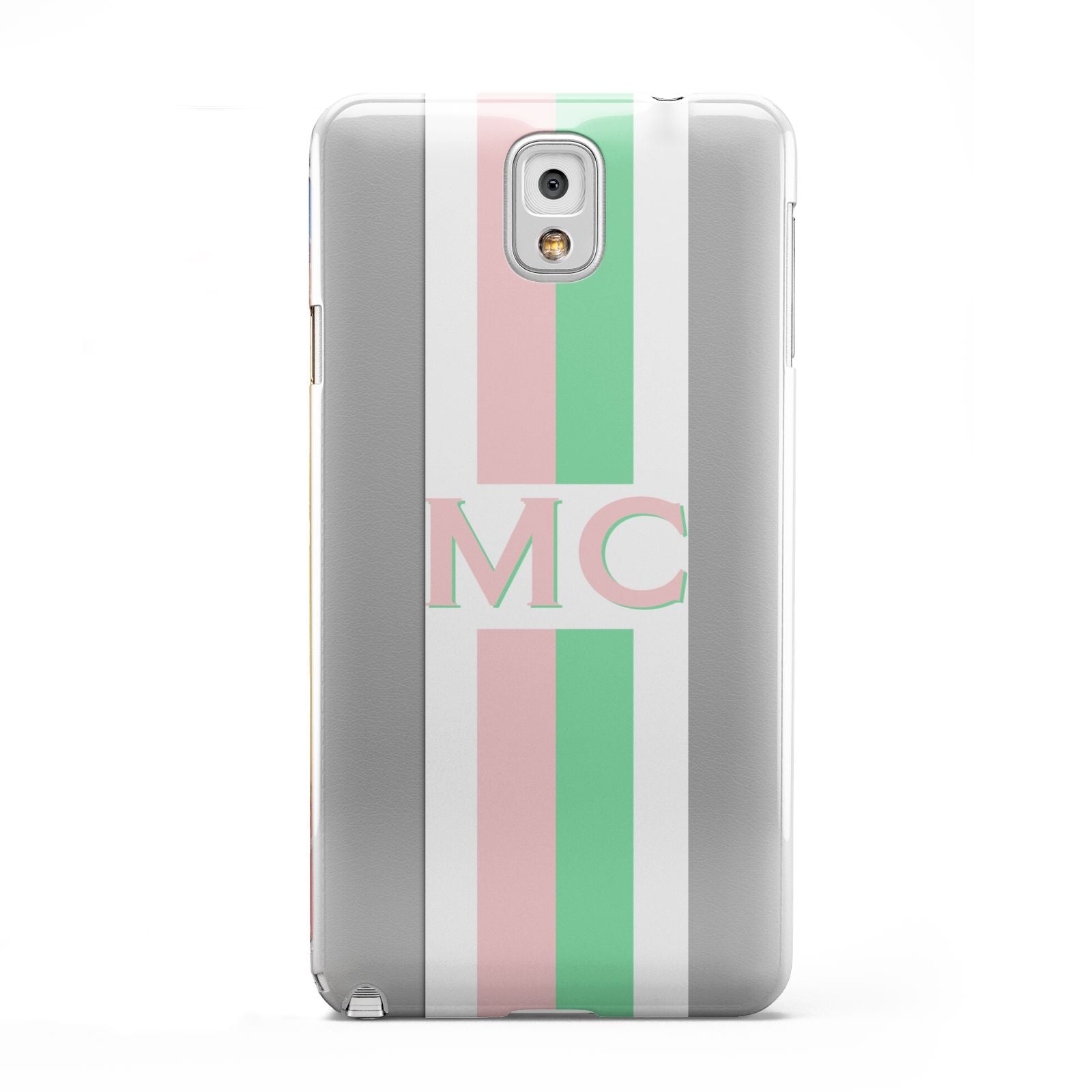 Personalised Transparent Striped Pink Green Samsung Galaxy Note 3 Case