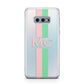 Personalised Transparent Striped Pink Green Samsung Galaxy S10E Case