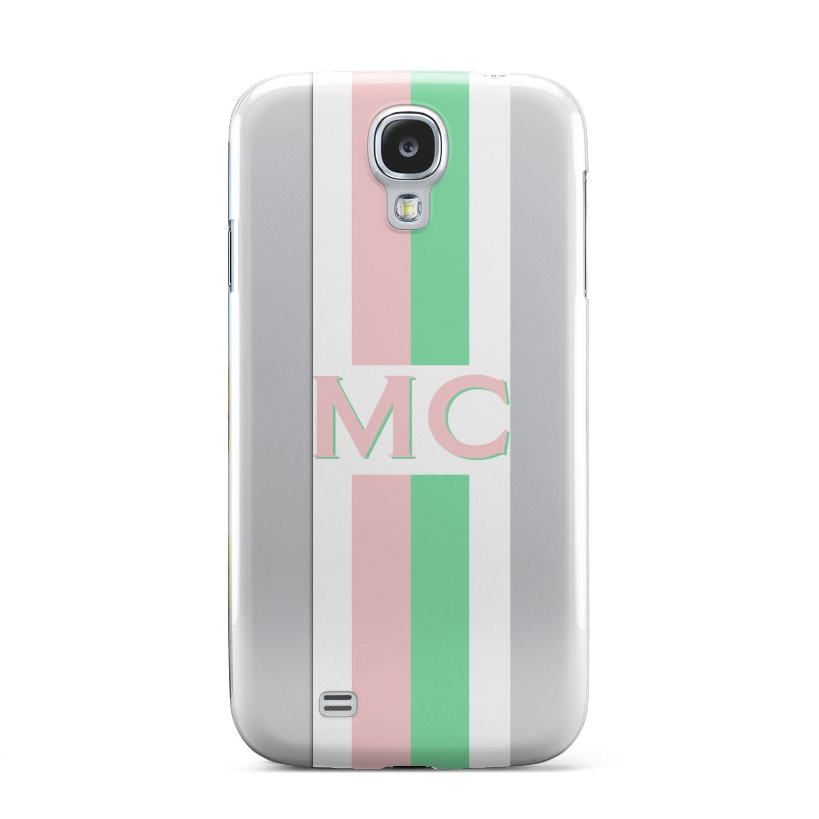 Personalised Transparent Striped Pink Green Samsung Galaxy S4 Case