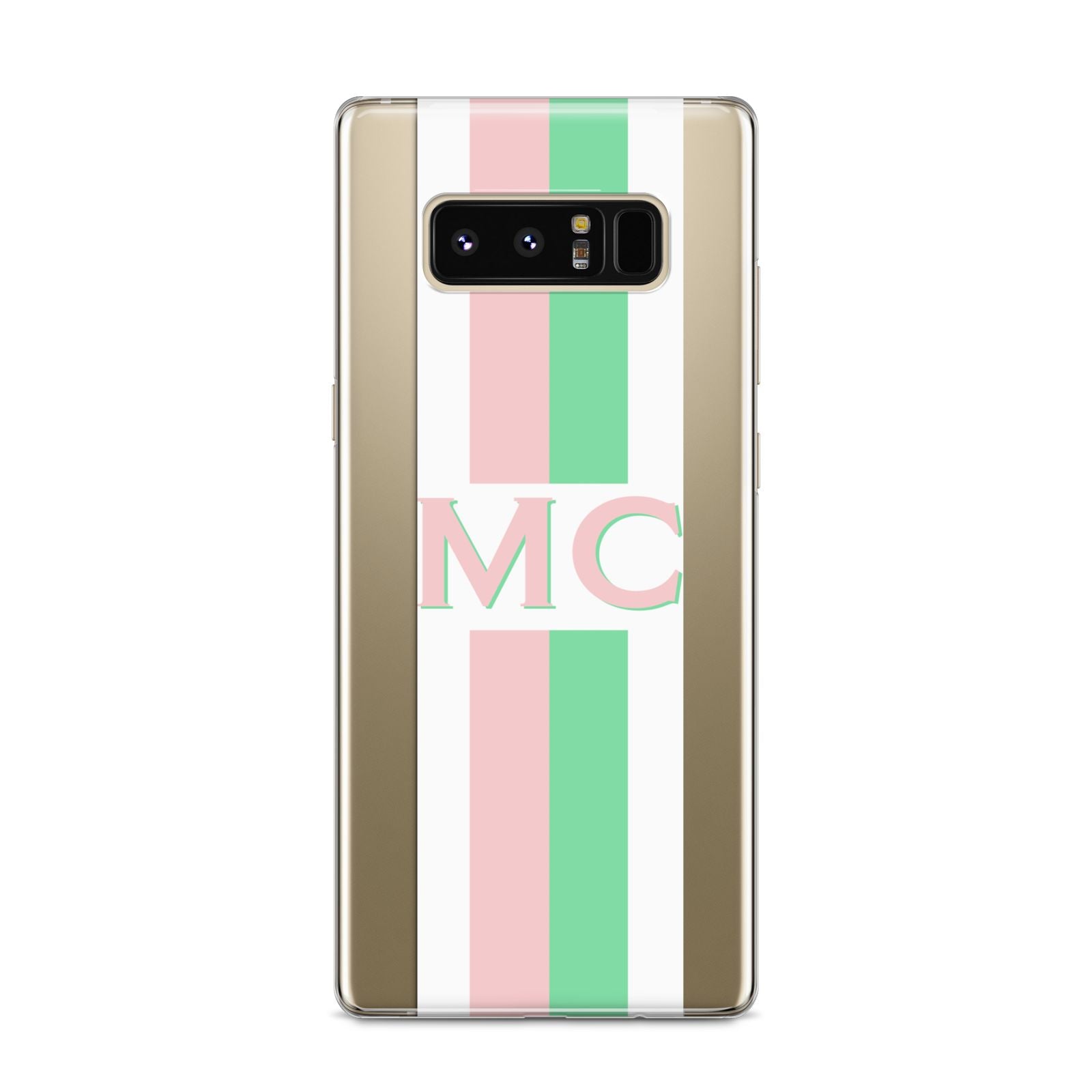 Personalised Transparent Striped Pink Green Samsung Galaxy S8 Case