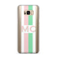 Personalised Transparent Striped Pink Green Samsung Galaxy S8 Plus Case