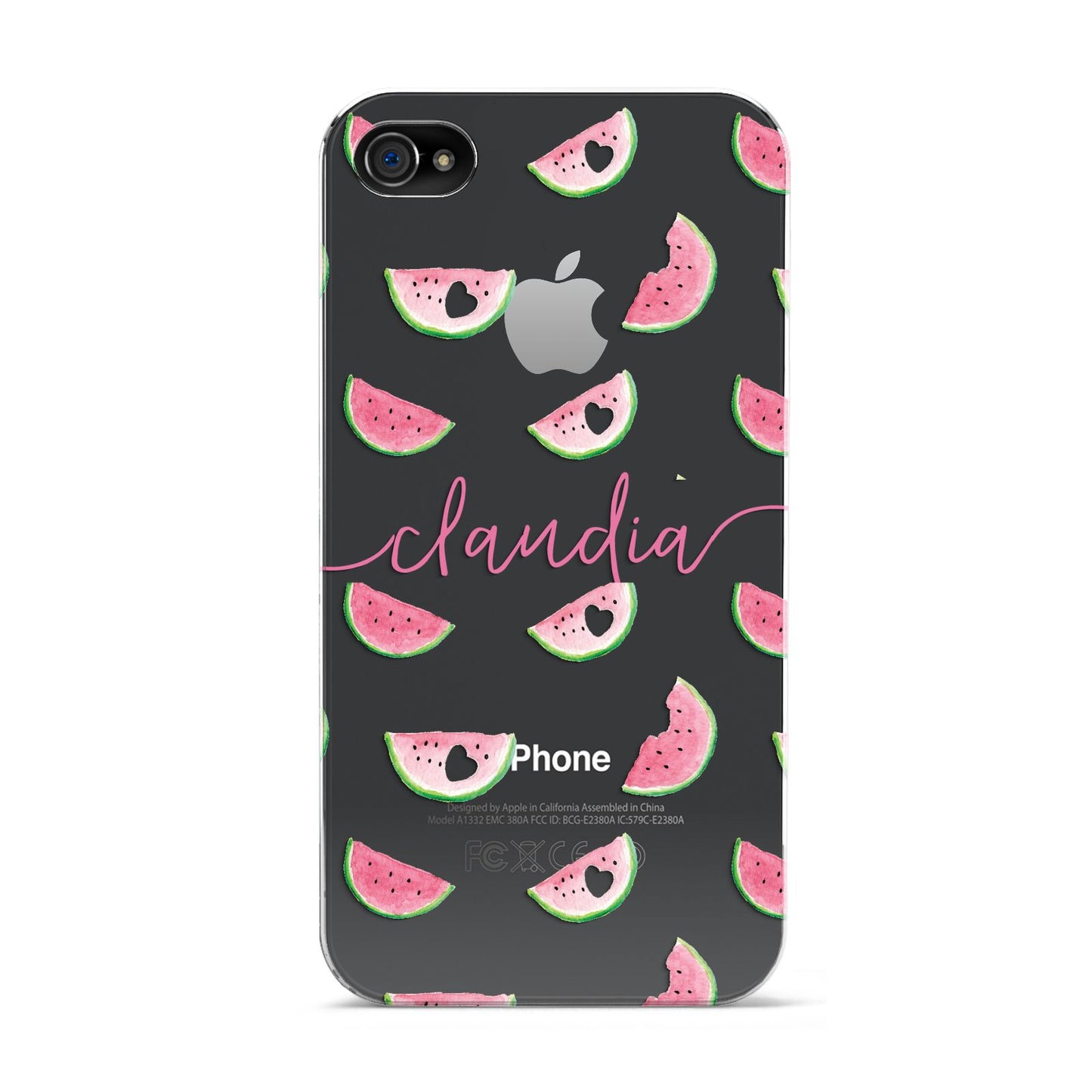 Personalised Transparent Watermelon Apple iPhone 4s Case