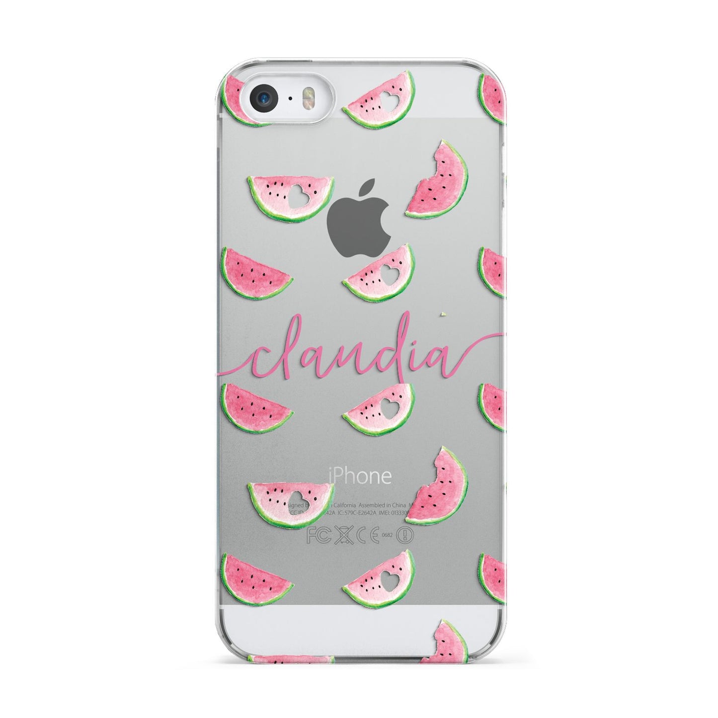 Personalised Transparent Watermelon Apple iPhone 5 Case