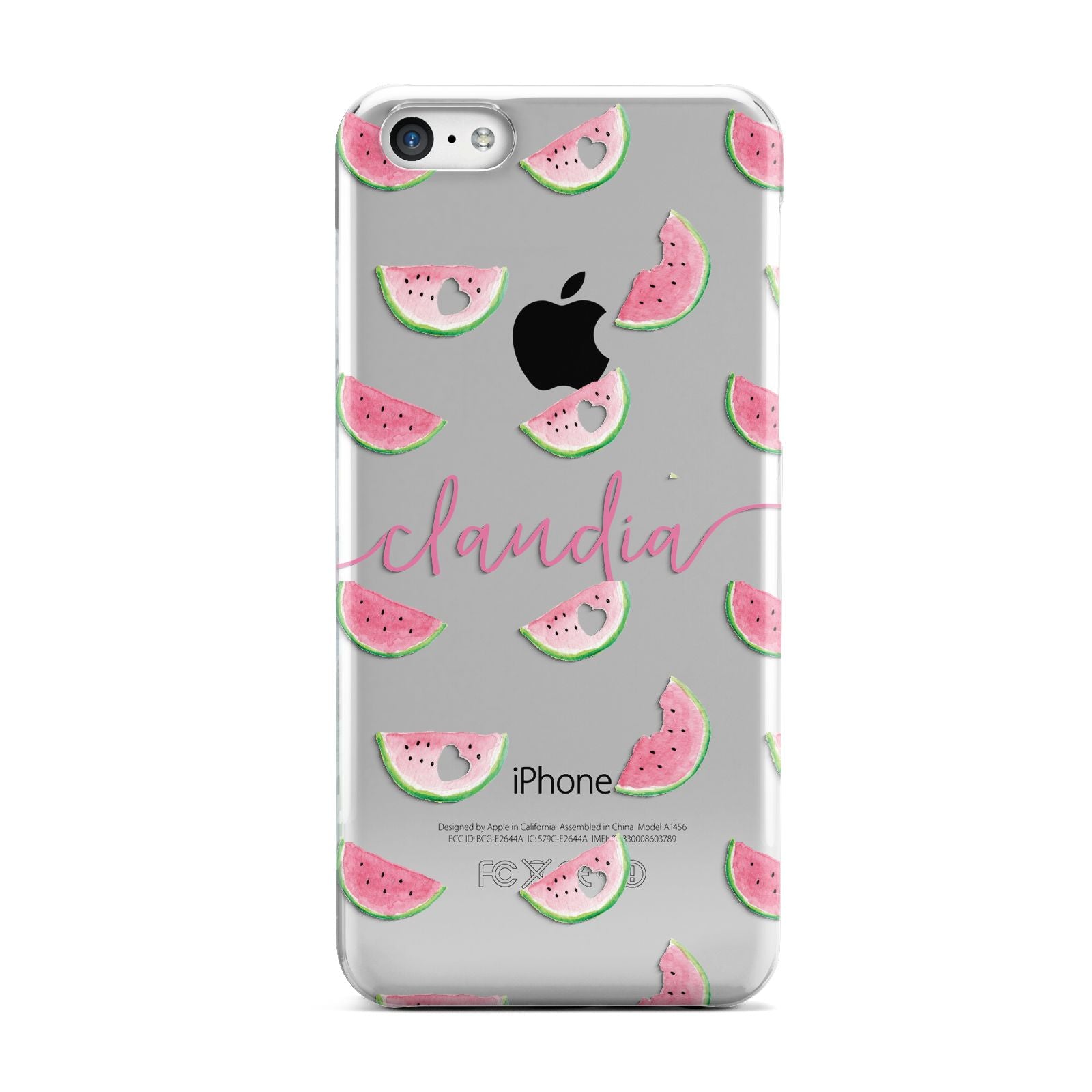 Personalised Transparent Watermelon Apple iPhone 5c Case