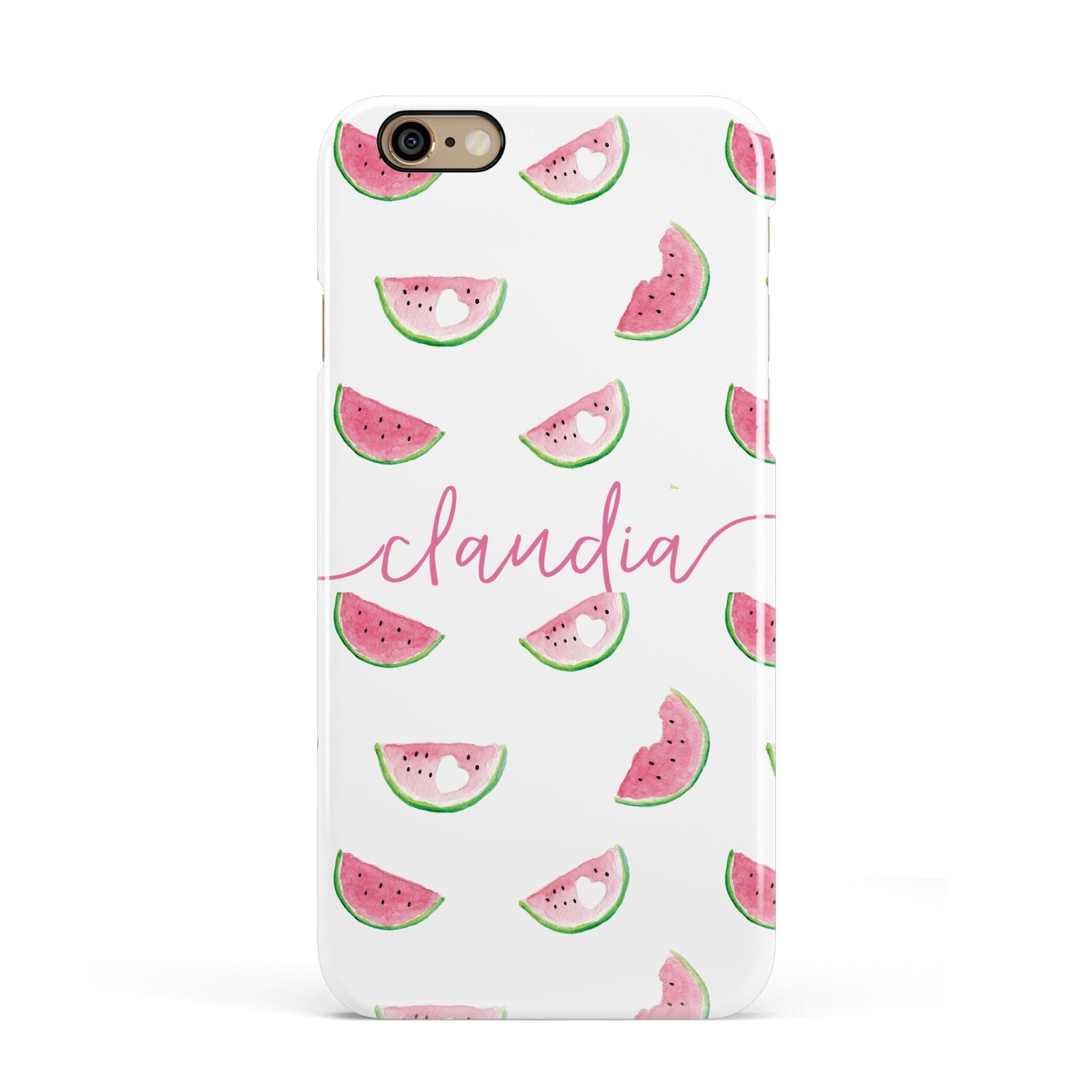 Personalised Transparent Watermelon Apple iPhone 6 3D Snap Case