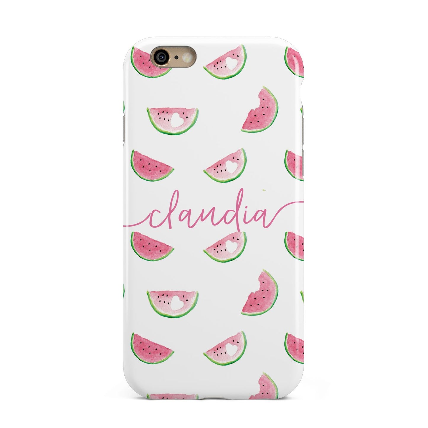 Personalised Transparent Watermelon Apple iPhone 6 3D Tough Case