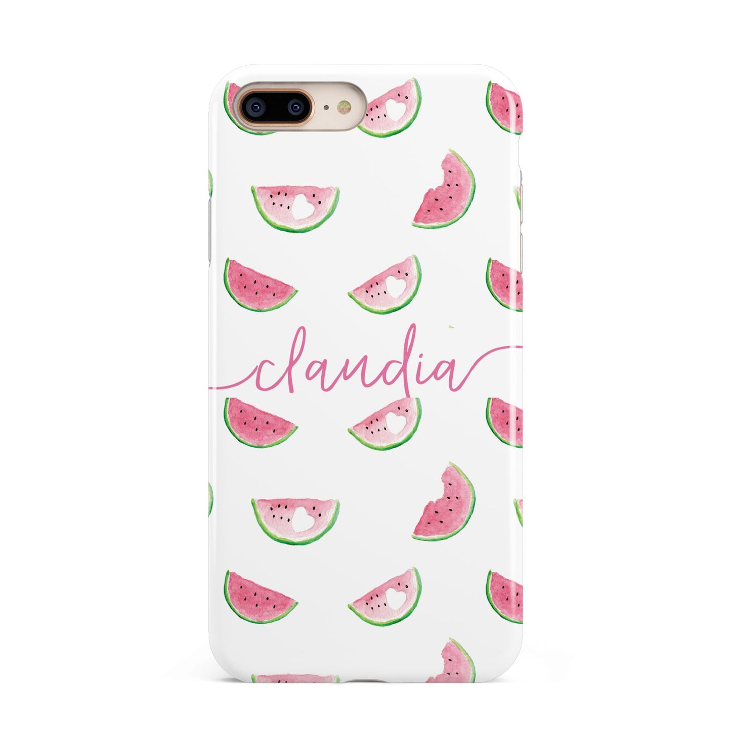 Personalised Transparent Watermelon Apple iPhone 7 8 Plus 3D Tough Case