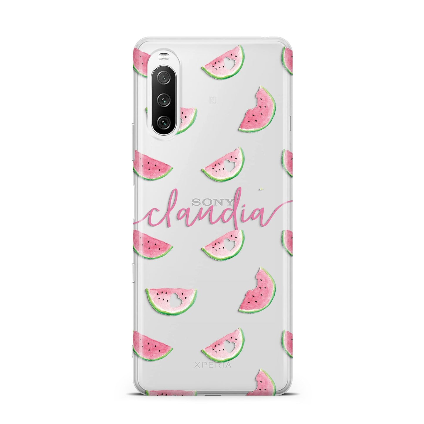 Personalised Transparent Watermelon Sony Xperia 10 III Case