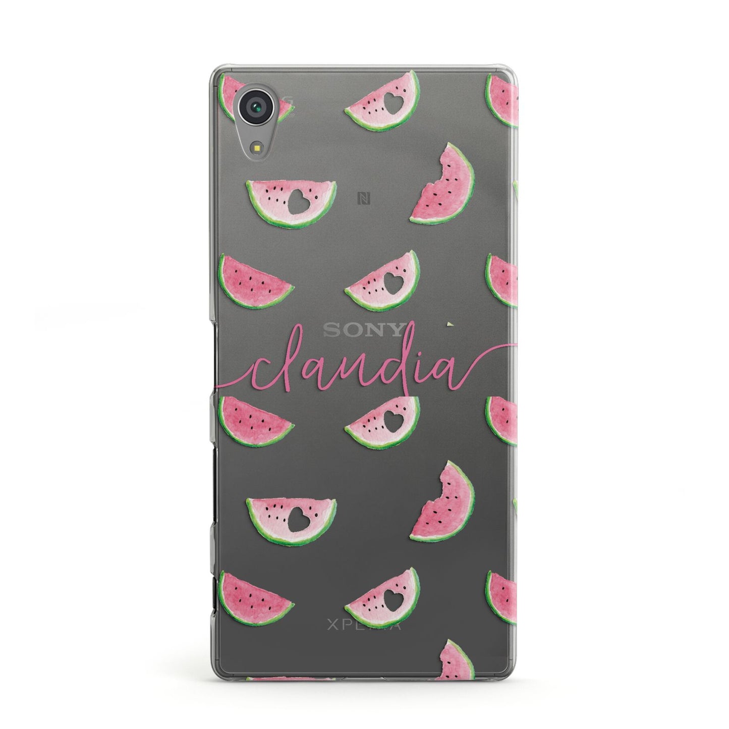 Personalised Transparent Watermelon Sony Xperia Case