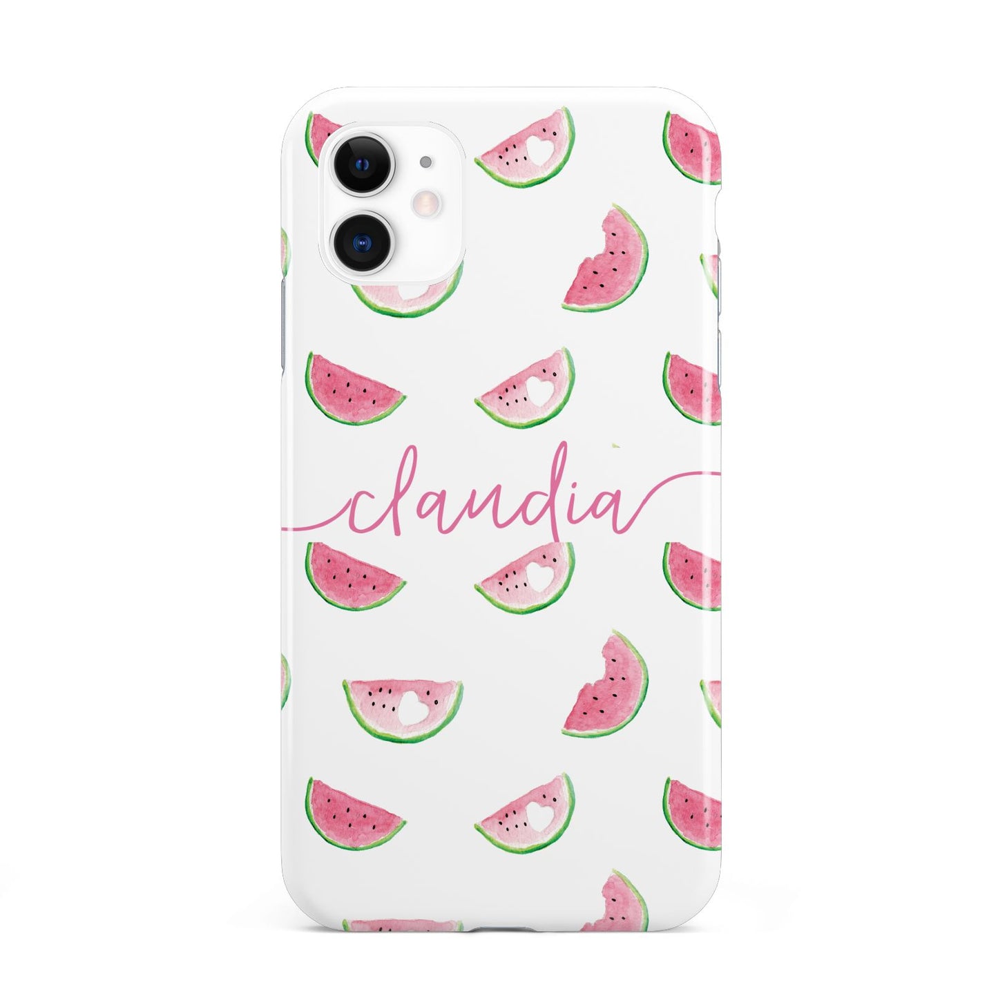 Personalised Transparent Watermelon iPhone 11 3D Tough Case